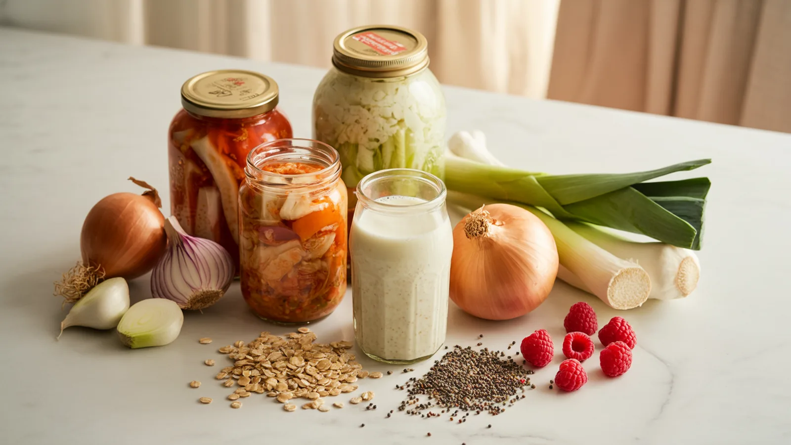 Gut Health Foods List: What I Restock photographed in warm natural light