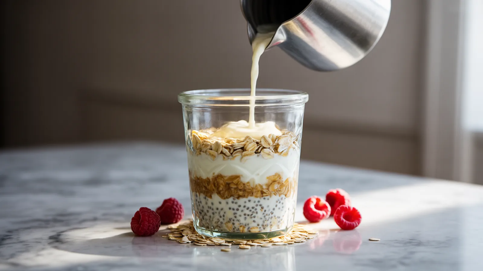 Overnight Oats Protein: How Much and How to Boost It photographed in warm natural light