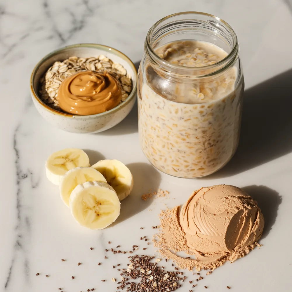 Overnight Oats Protein: How Much and How to Boost It photographed in warm natural light