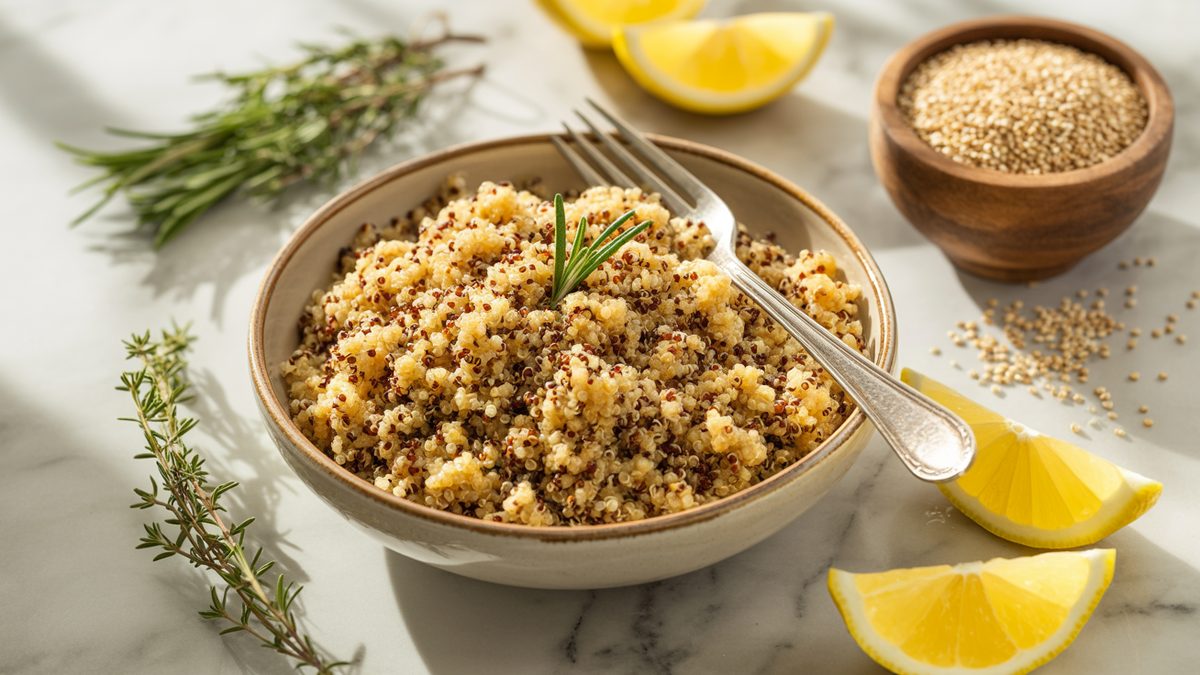 Quinoa Protein: How Much Per Cup Cooked photographed in warm natural light