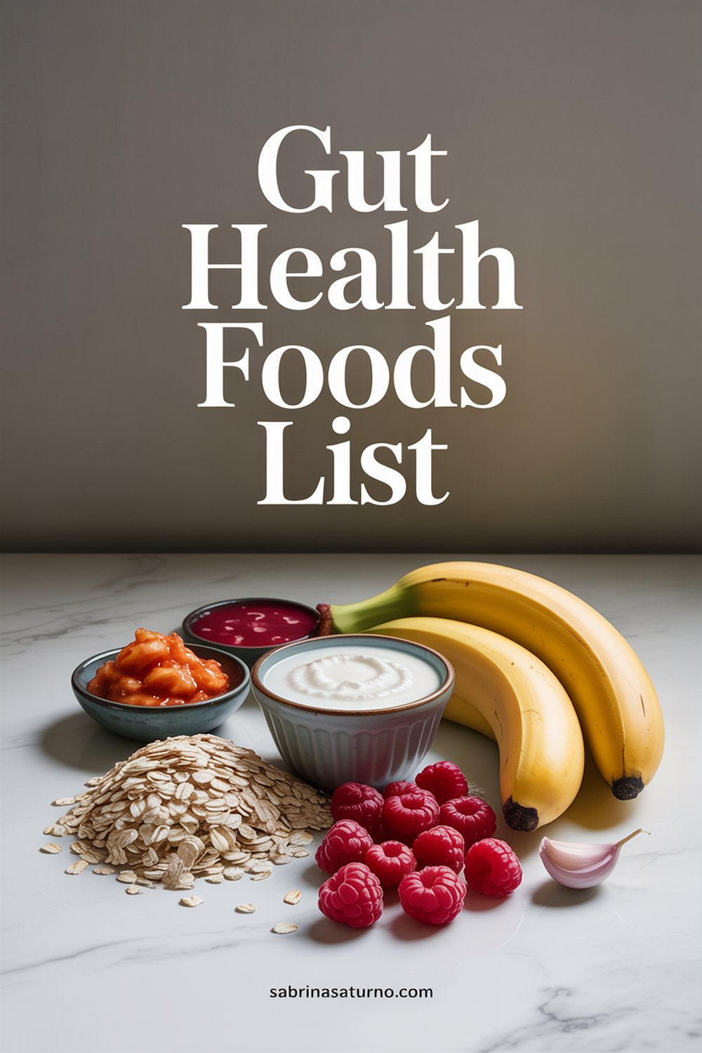 Pinterest pin for Gut Health Foods List: What I Restock