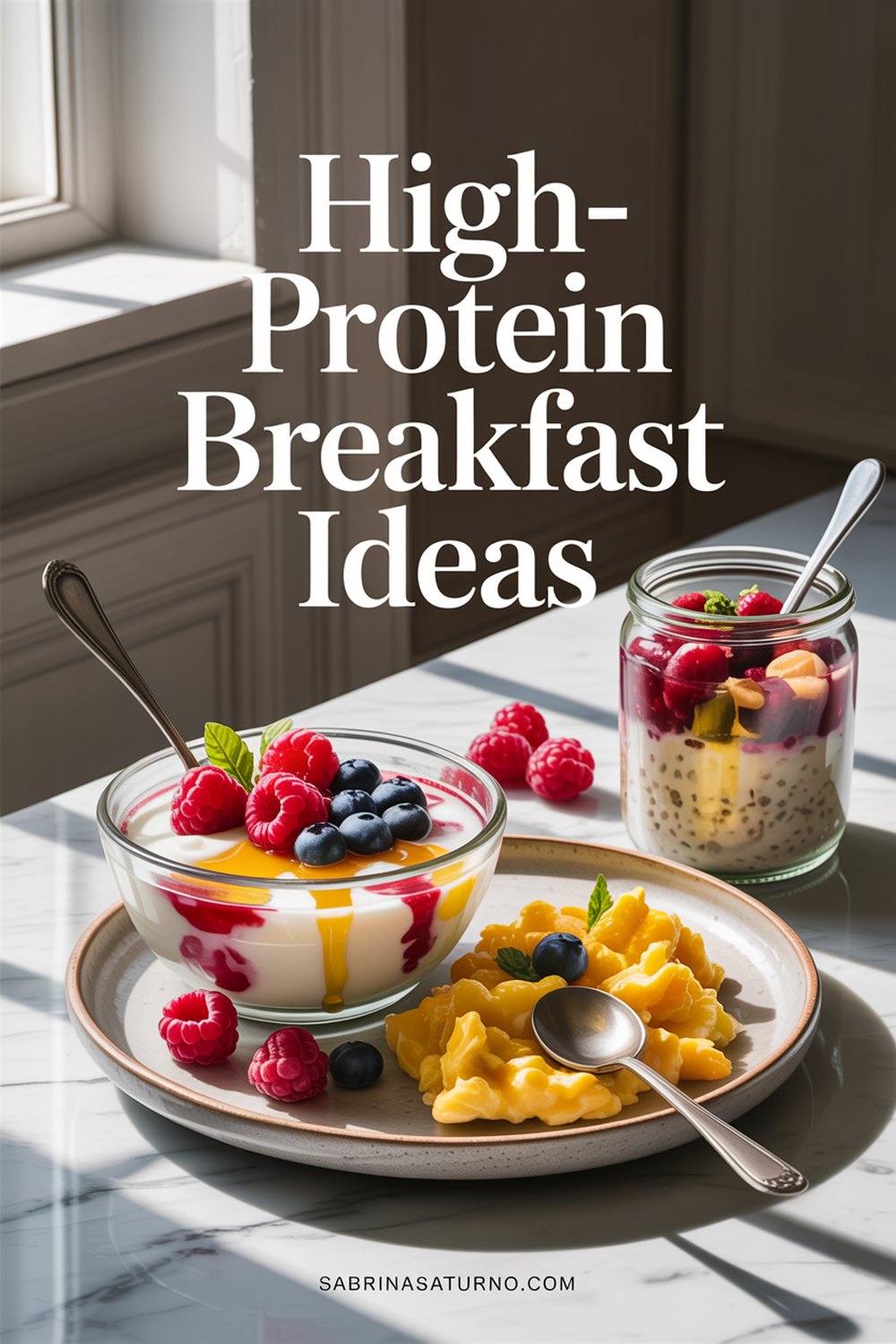 Pinterest pin for High-Protein Breakfast Ideas: My Real Morning List