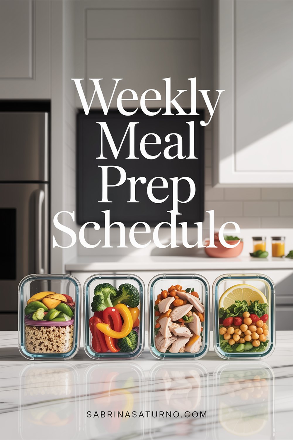 Pinterest pin for Weekly Meal Prep Schedule: 7 Days