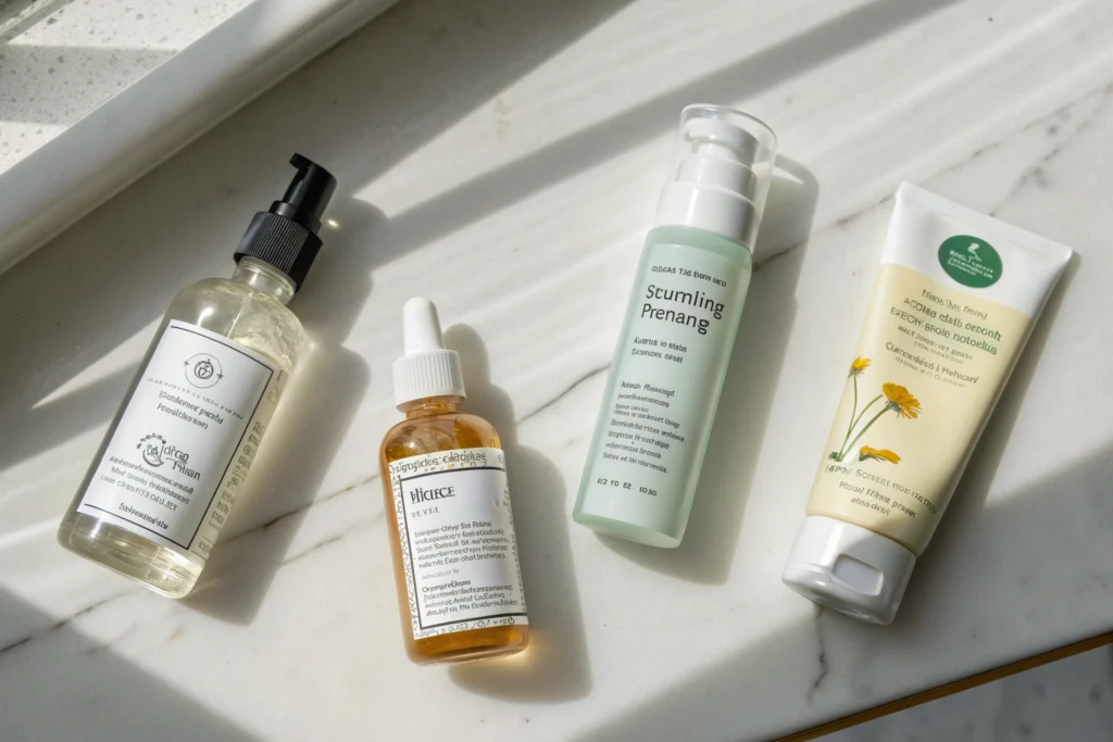 Natural skincare for sensitive skin morning and night routine