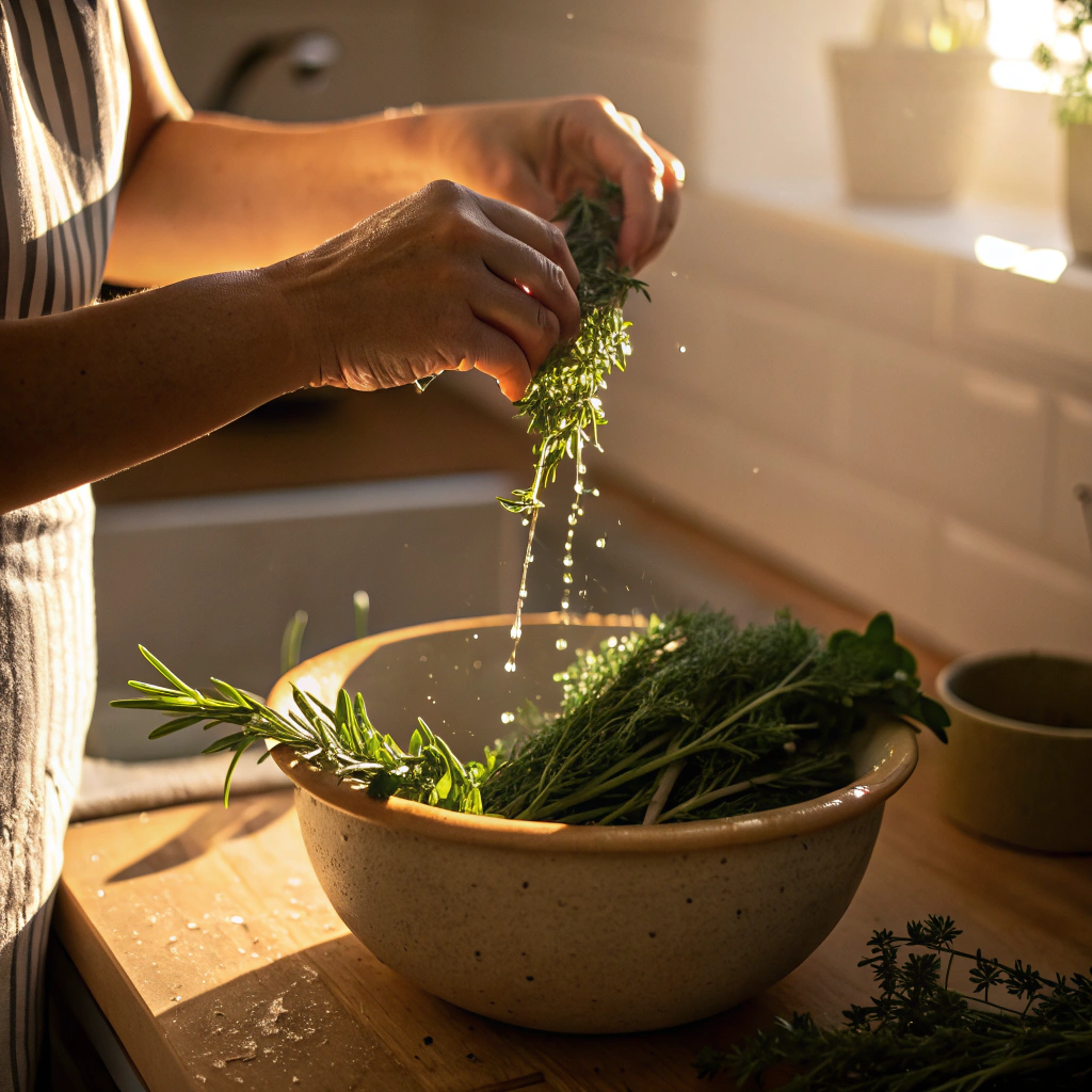 Washing herbs during 10-day detox diet food list