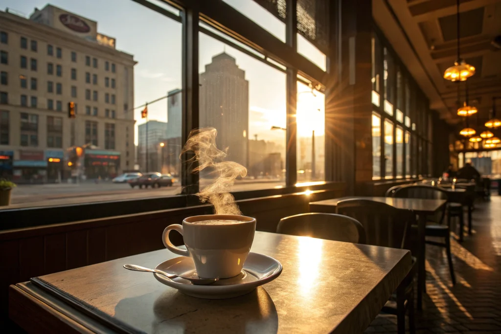 Cozy café morning in Detroit